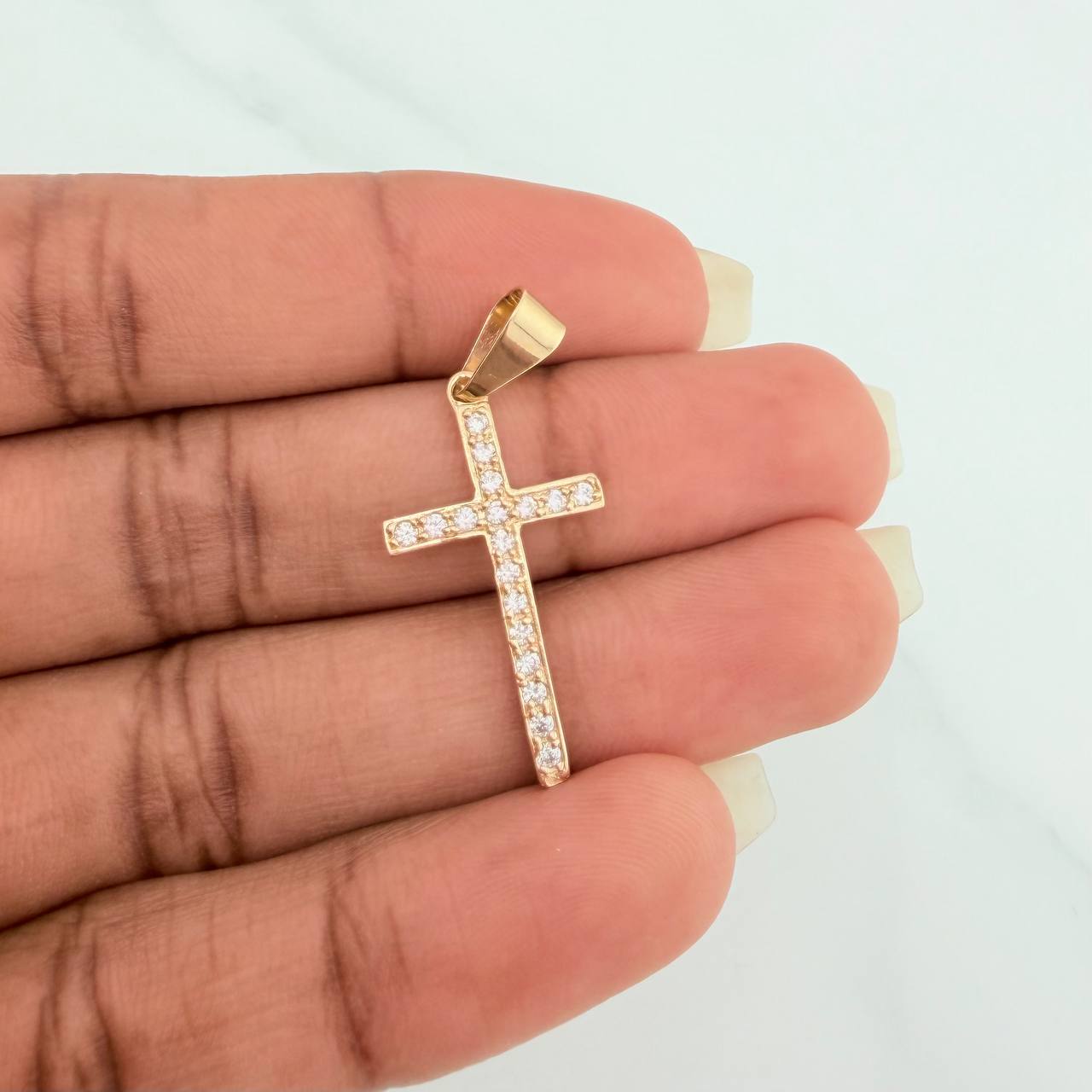 Dije Cruz 1.75gr / 1 1/2 in / Oro Amarillo 18K &