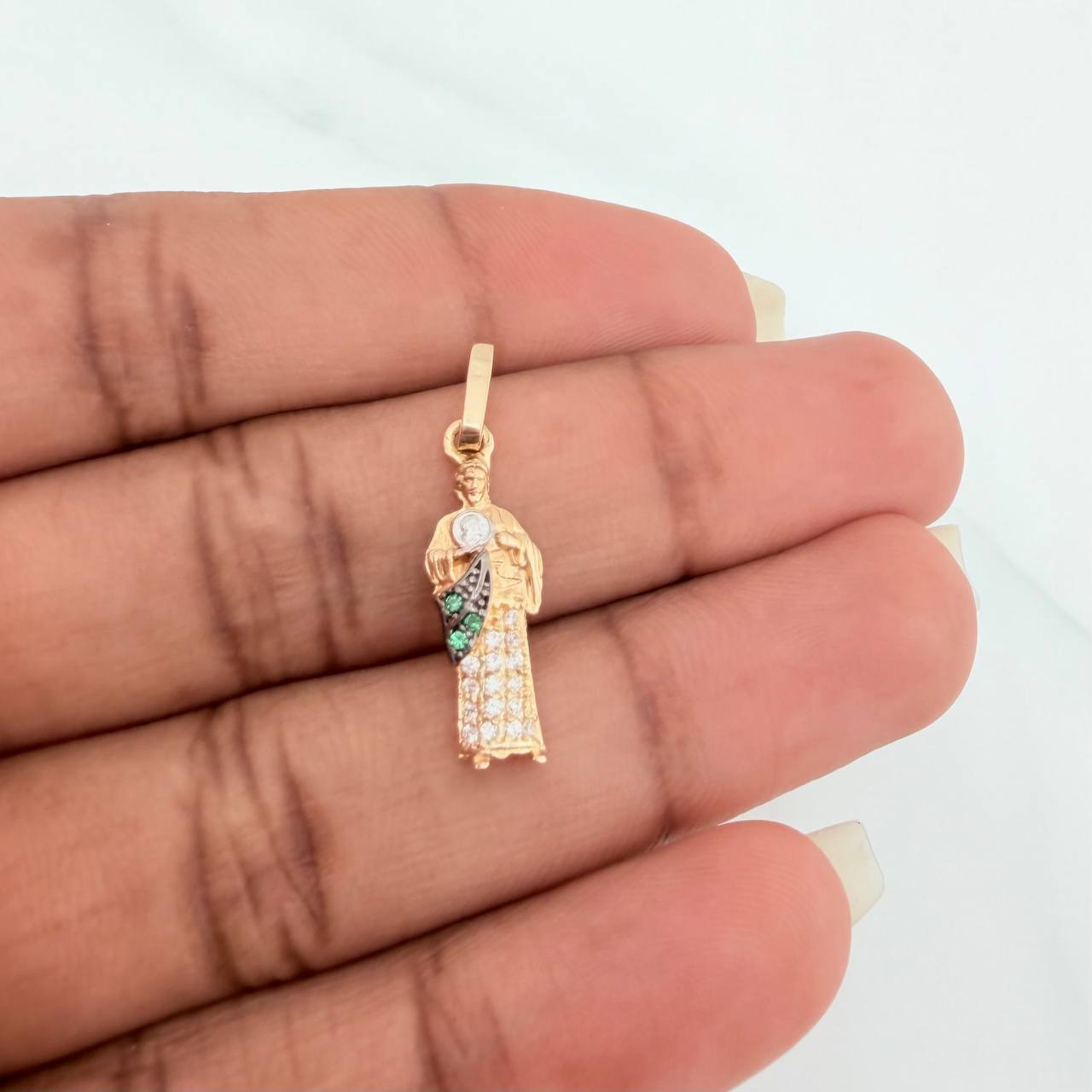 Dije San Judas Tadeo 1.1gr / 1 in / Tres Oros 18K &