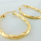 Candongas Nilo Ovaladas 1.5gr / 1 in / Oro Amarillo 18K &
