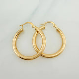Hoop Earrings Jass 2.7gr / 1 1/4 in / Yellow Gold 18K &