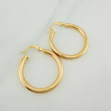 Hoop Earrings Jass 2.7gr / 1 1/4 in / Yellow Gold 18K &