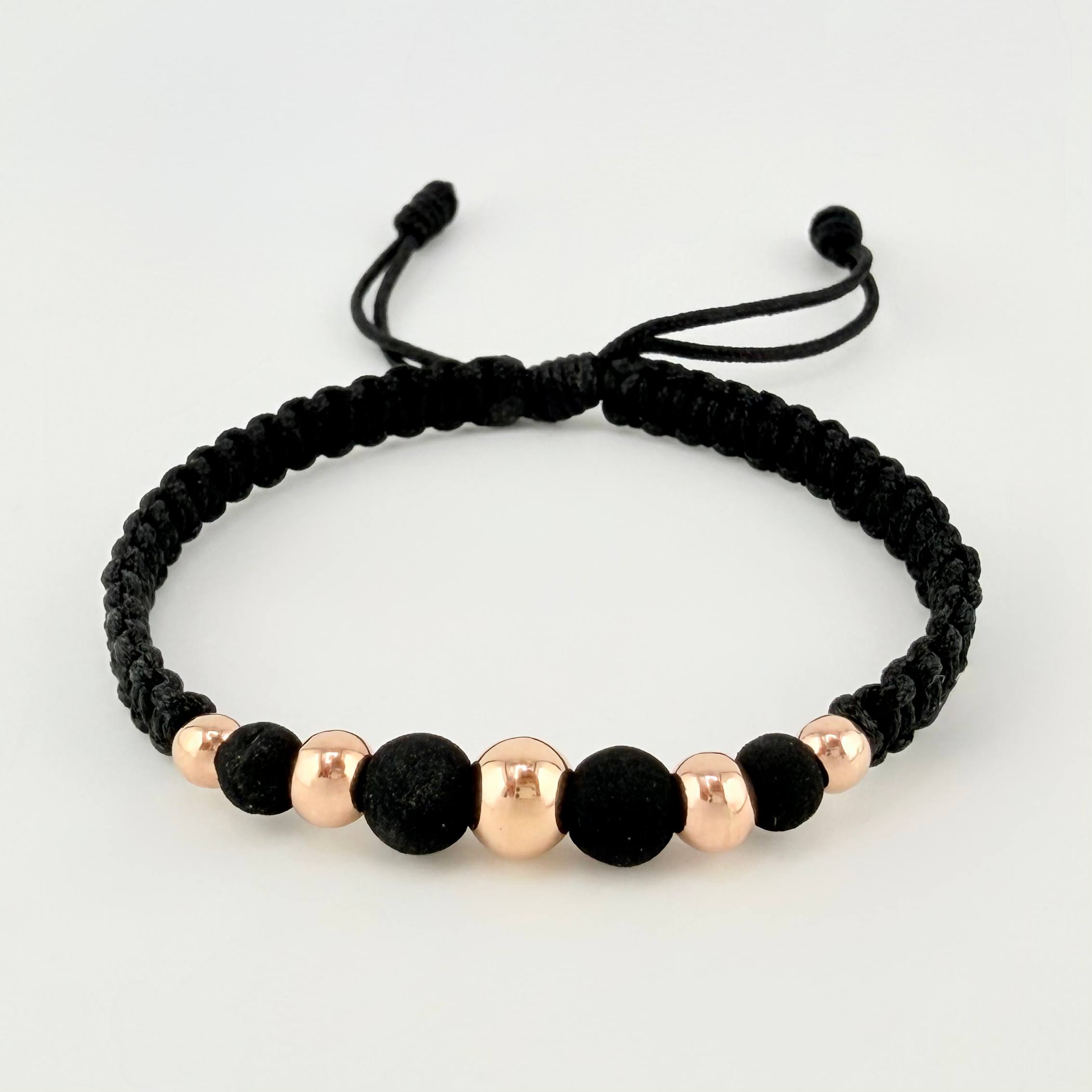 Pulsera Negra Penta Neo 5und / 4mm-6mm Oro Rosa 18K  (A.C)