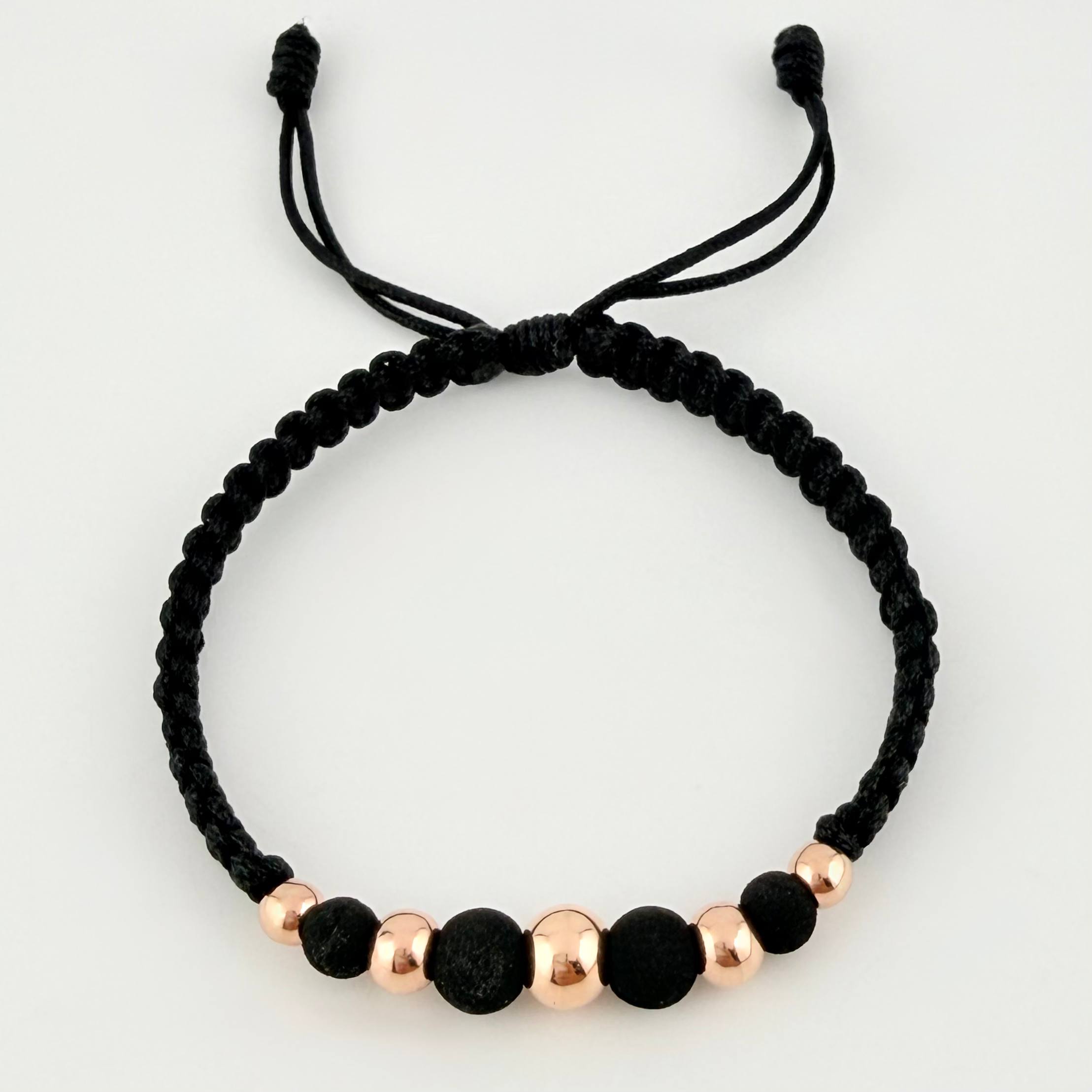 Pulsera Negra Penta Neo 5und / 4mm-6mm Oro Rosa 18K  (A.C)