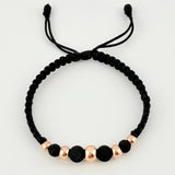 Pulsera Negra Penta Neo 5und / 4mm-6mm Oro Rosa 18K  (A.C)