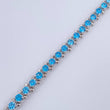 Pulso Tenis 16.85gr / 20.3cm / 4.7mm Circones Azules Oro Blanco 18K $
