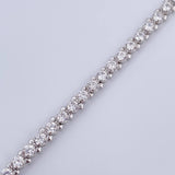 Pulso Tenis 12.9gr / 19cm / 4mm Circones Blancos Oro Blanco 18K $