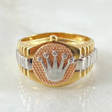 Anillo Correa Corona 7.25gr / T11 / Tres Oros 18K ©
