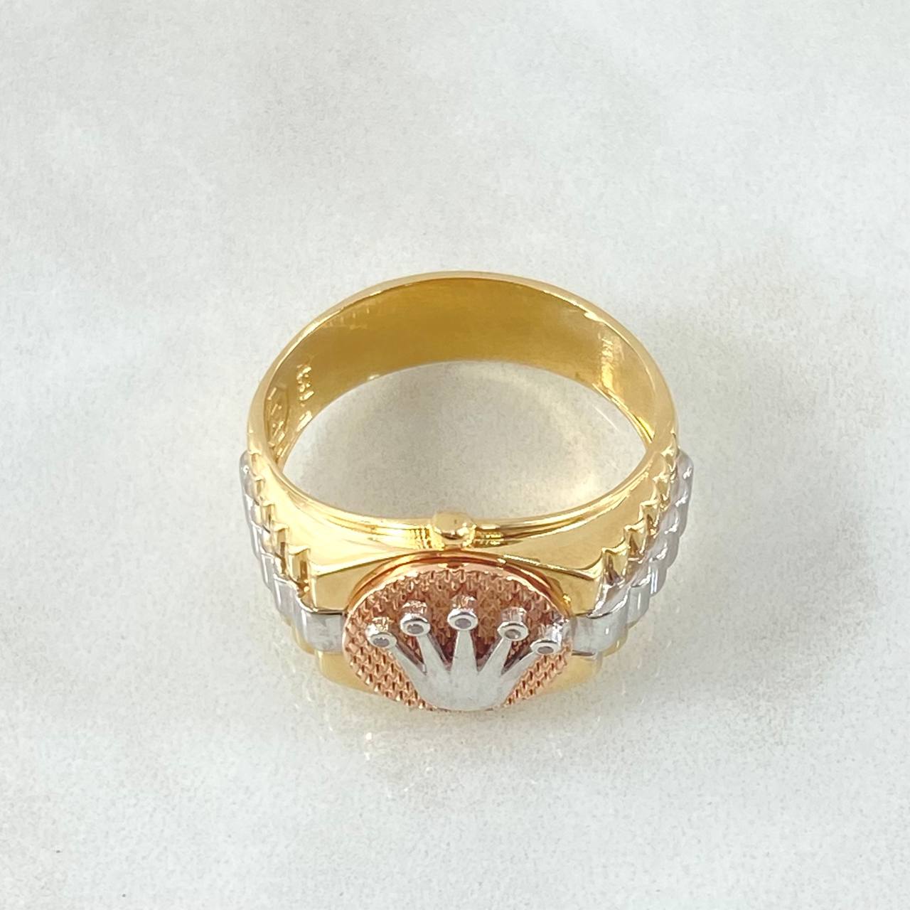 Anillo Correa Corona 7.25gr / T11 / Tres Oros 18K ©