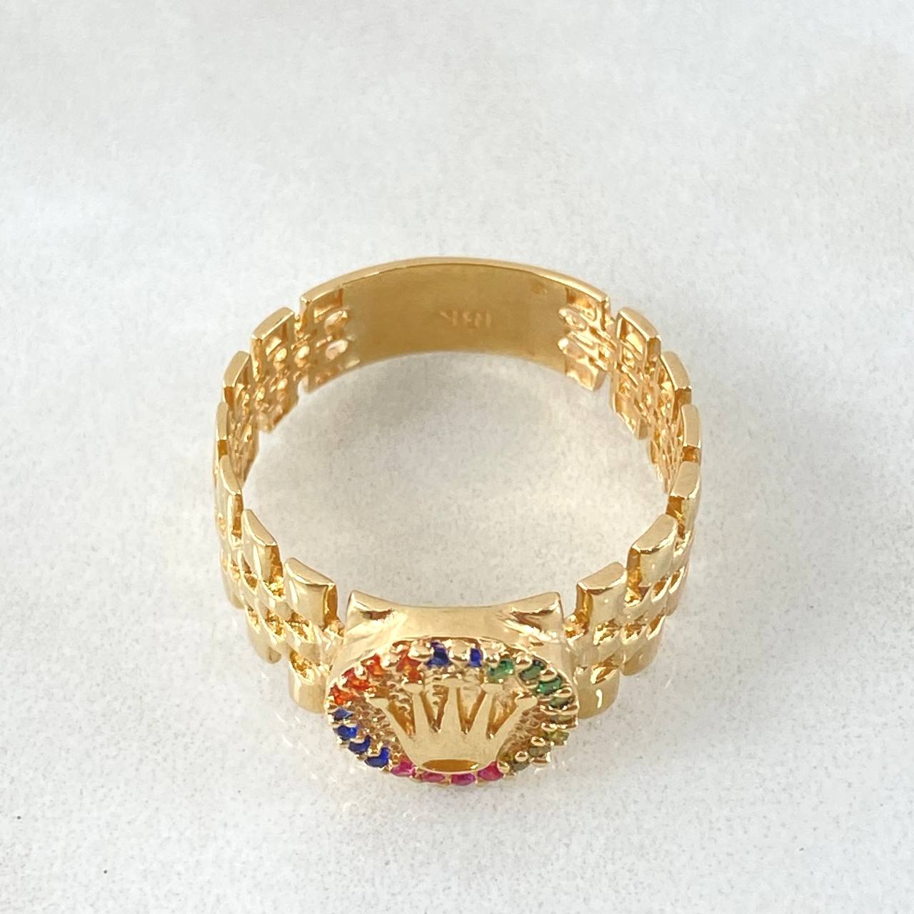 Crown Mesh Band Ring 4.35gr / Size 8 1/2 / 18K Yellow Gold ©