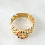 Crown Mesh Band Ring 4.35gr / Size 8 1/2 / 18K Yellow Gold ©