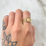 Crown Mesh Band Ring 4.35gr / Size 8 1/2 / 18K Yellow Gold ©