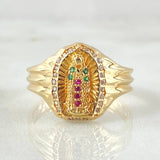 Virgin Guadalupe Ring 3.95gr / Size 7 1/2 / 18K Yellow Gold ©