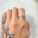 Heart Cluster Ring 2.5gr / Size 6 1/2 / Two-tone Yellow White 18K ©