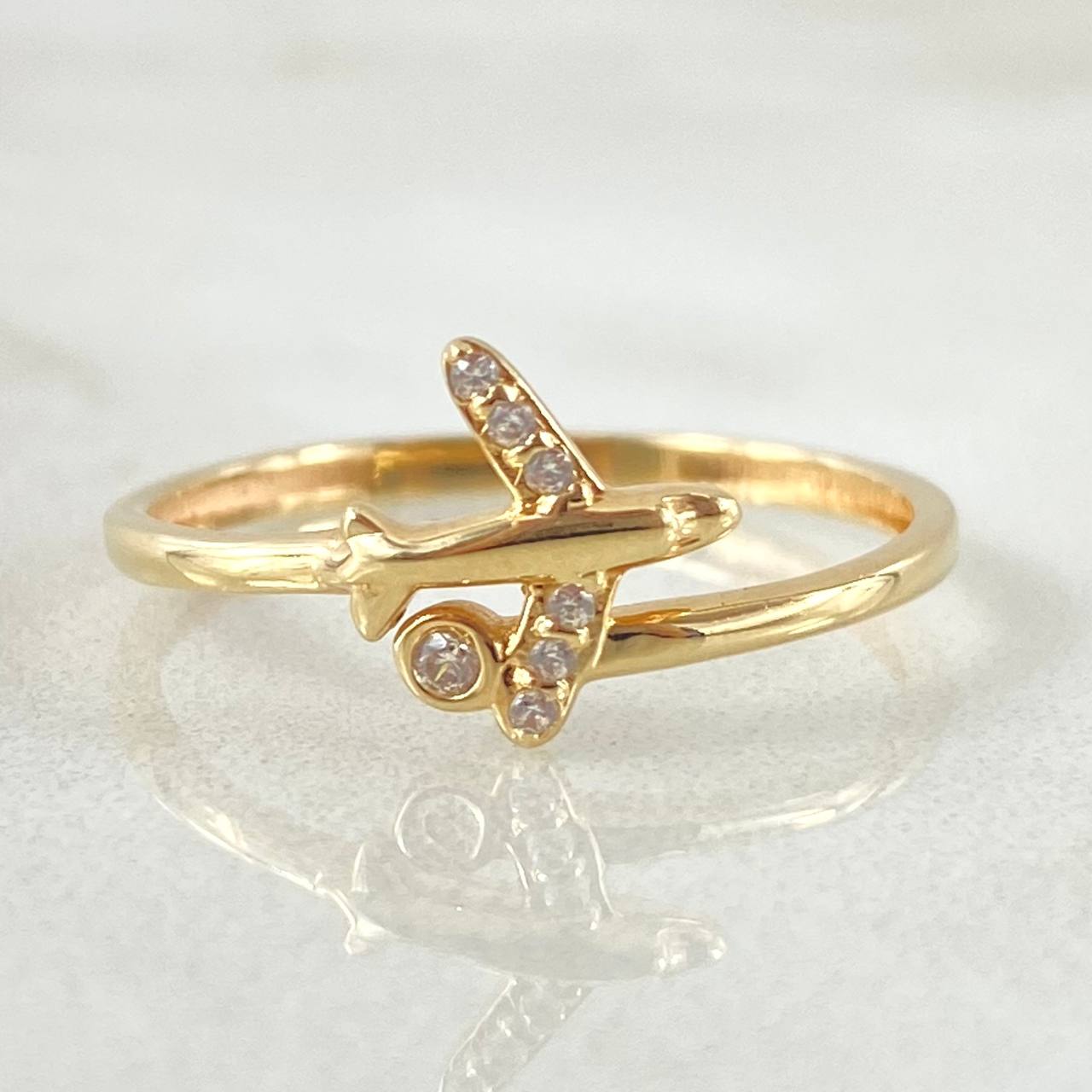 Anillo Avión 1.5gr / T7 / Oro Amarillo 18K ©
