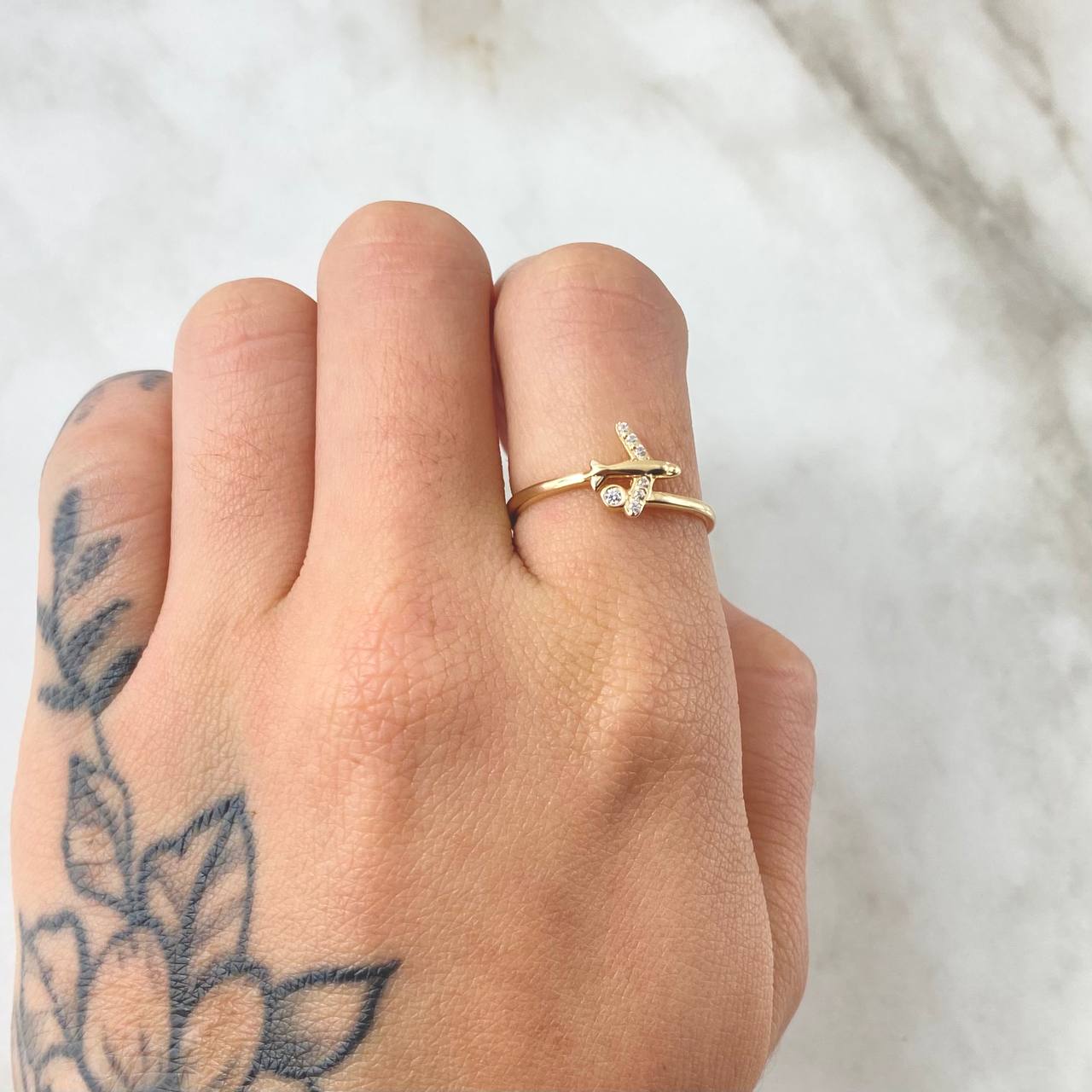 Anillo Avion 1.55gr / T7 1/4 / Oro Amarillo 18K