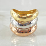 Trio Bulky Tracks Ring 7.05gr / Size 7 1/2 / Three 18K Golds ©