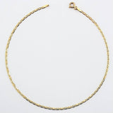 Tobillera Escalera Plana Diamantada 1.45gr / 9 3/4 in / 1.7mm Tres Oros 18K *