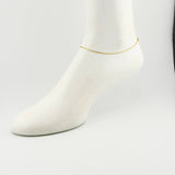 Tobillera Escalera Plana Diamantada 1.45gr / 9 3/4 in / 1.7mm Tres Oros 18K *