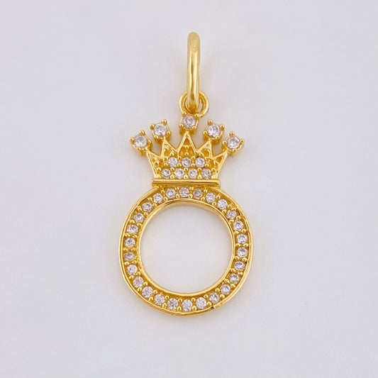 Pendant Crown Letter O 1.7gr / 1 in / Yellow Gold 18K ©