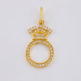 Pendant Crown Letter O 1.7gr / 1 in / Yellow Gold 18K ©