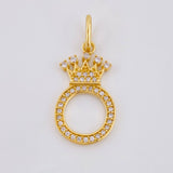 Dije Corona Letra O 1.8 g / 1 in Oro Amarillo 18K