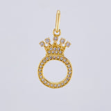 Dije Corona Letra O 1.7g / 1 in Oro Amarillo 18K