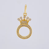 Pendant Crown Letter O 1.7gr / 1 in / Yellow Gold 18K ©