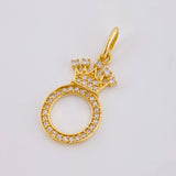 Pendant Crown Letter O 1.7gr / 1 in / Yellow Gold 18K ©