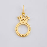 Pendant Crown Letter O 1.7gr / 1 in / Yellow Gold 18K ©