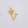 Dije Corona Letra V 1.7gr / 1 in / Oro Amarillo 18K