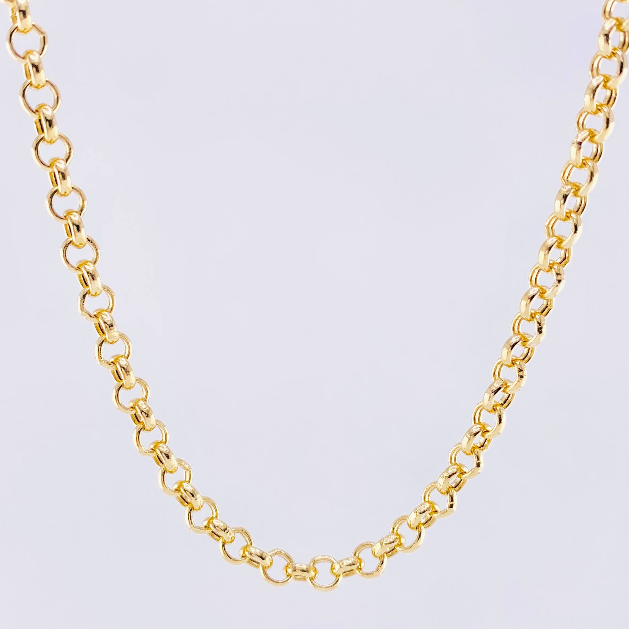 Roll On Chain 13gr / 23 1/2 in / 4.3mm 18K Yellow Gold +3