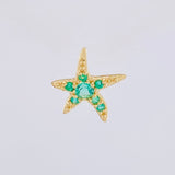 Dije Estrella De Mar Esmeraldas 20pts 0.8gr / 1/2 in / Oro Amarillo 18K ©