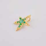 Dije Estrella De Mar Esmeraldas 20pts 0.8gr / 1/2 in / Oro Amarillo 18K ©