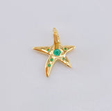 Dije Estrella De Mar Esmeraldas 20pts 0.8gr / 1/2 in / Oro Amarillo 18K ©