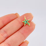 Dije Estrella De Mar Esmeraldas 20pts 0.8gr / 1/2 in / Oro Amarillo 18K ©