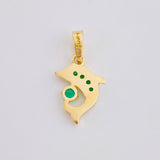 Dije Delfin Esmeraldas 15pts 1.3gr / 3/4 in / Oro Amarillo 18K ©