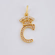 Crown Pendant Letter C 1.65gr / 1 in / 18K Yellow Gold ©
