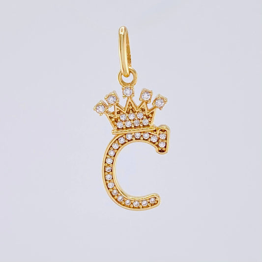 Dije Corona Letra C 1.6gr / 1 in / Oro Amarillo 18K