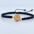 Pulsera Negra Herraje Indio 2.75gr / 6mm Bolas Lisas Circones Colores Oro Amarillo 18K &