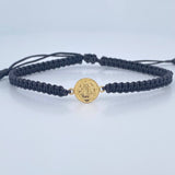 Black Bracelet Charm San Benito 0.6gr / Plain 18K Gold &