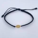 Black Bracelet Charm San Benito 0.6gr / Plain 18K Gold &
