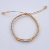 Pulsera Beige Herraje Cilindro 1.65gr / Circones Blancos Oro Amarillo 18K &