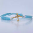 Pulsera Celeste Herraje Avion 0.45gr / 4mm Neoprenos Troquelado Oro Amarillo 18K &
