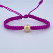 Pulsera Morada Bola Lisa 0.35gr / 8mm Oro Amarillo 18K &