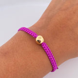Pulsera Morada Bola Lisa 0.35gr / 8mm Oro Amarillo 18K &