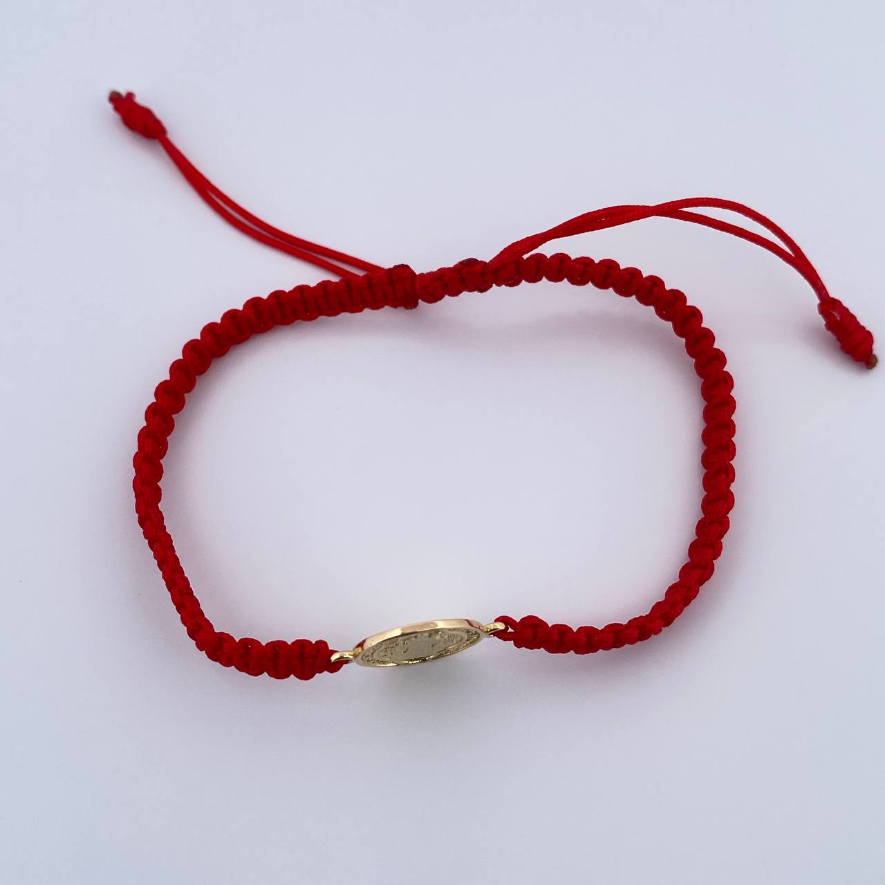 Red Bracelet Charm San Benito 1.1gr / Smooth 18K Gold &