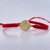Red Bracelet Charm San Benito 1.1gr / Smooth 18K Gold &