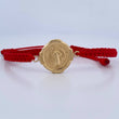 Pulsera Roja Herraje San Benito 1.95gr / Troquelado Oro Amarillo 18K &