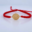 Pulsera Roja Herraje Espiritu Santo 0.75gr / Troquelado Oro Amarillo 18K &