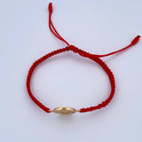 Pulsera Roja Herraje Espiritu Santo 0.75gr / Troquelado Oro Amarillo 18K &